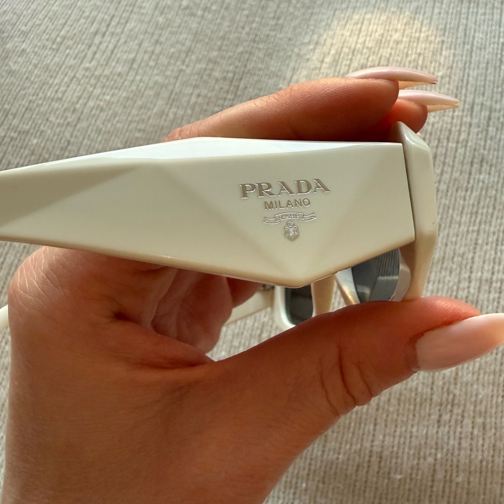 Prada White Rectangle Frame Sunglasses - image 5